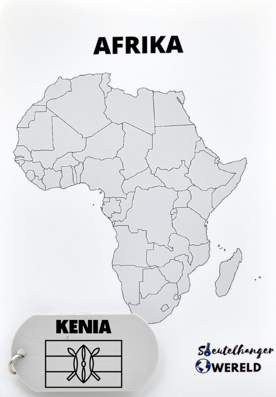 Kenia Sleutelhanger inclusief kaart – Kenia cadeau – beste land- Leuk kado voor je Vriend om te geven - 2.9 x 5.4CM