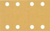 Gouden schuurpapier met 8 perforaties.