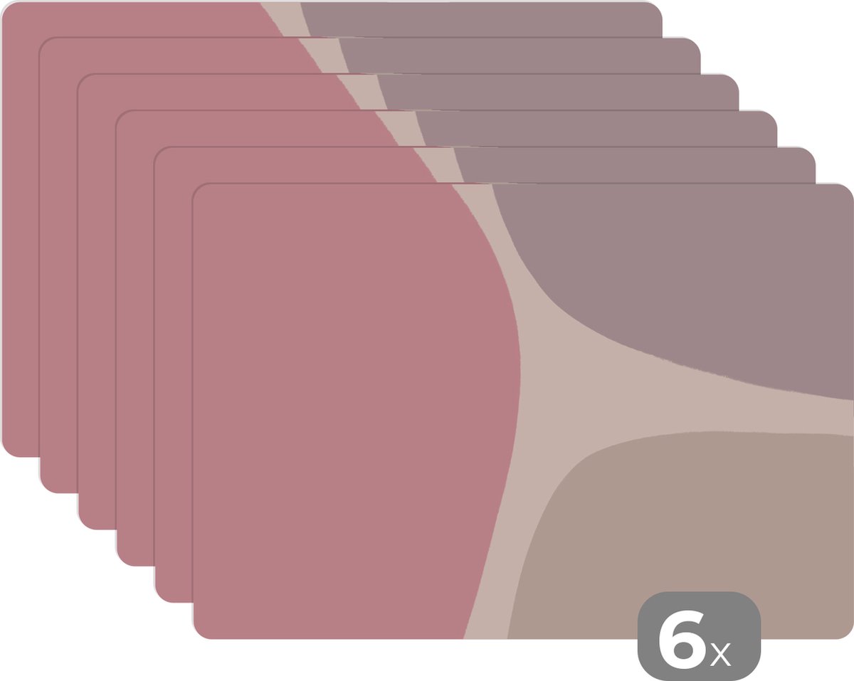 Placemat - Pastel - Design - Abstract - Placemats - Onderleggers placemat - 45x30 cm - 6 stuks