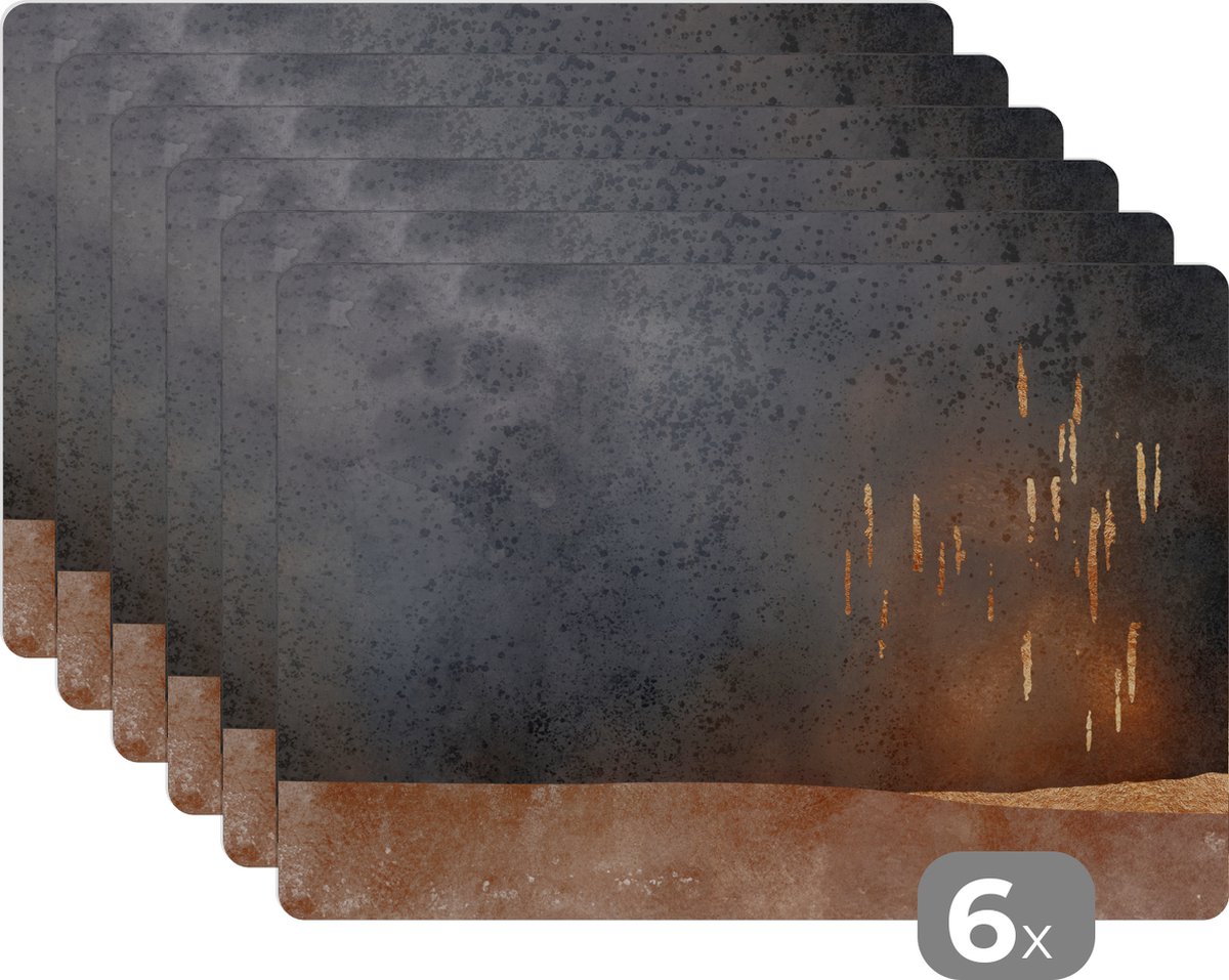Onderleggers - Design - Luxe - Goud - Abstract - Tafel - Placemat - 45x30 cm - 6 stuks