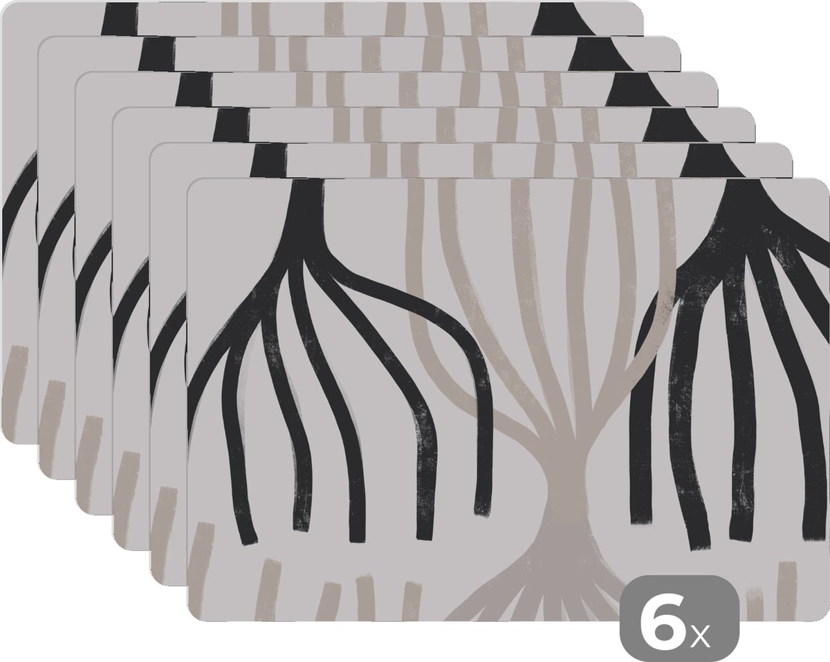 Placemat - Pastel - Abstract - Patronen - Onderleggers - Placemats - 45x30 cm - 6 stuks