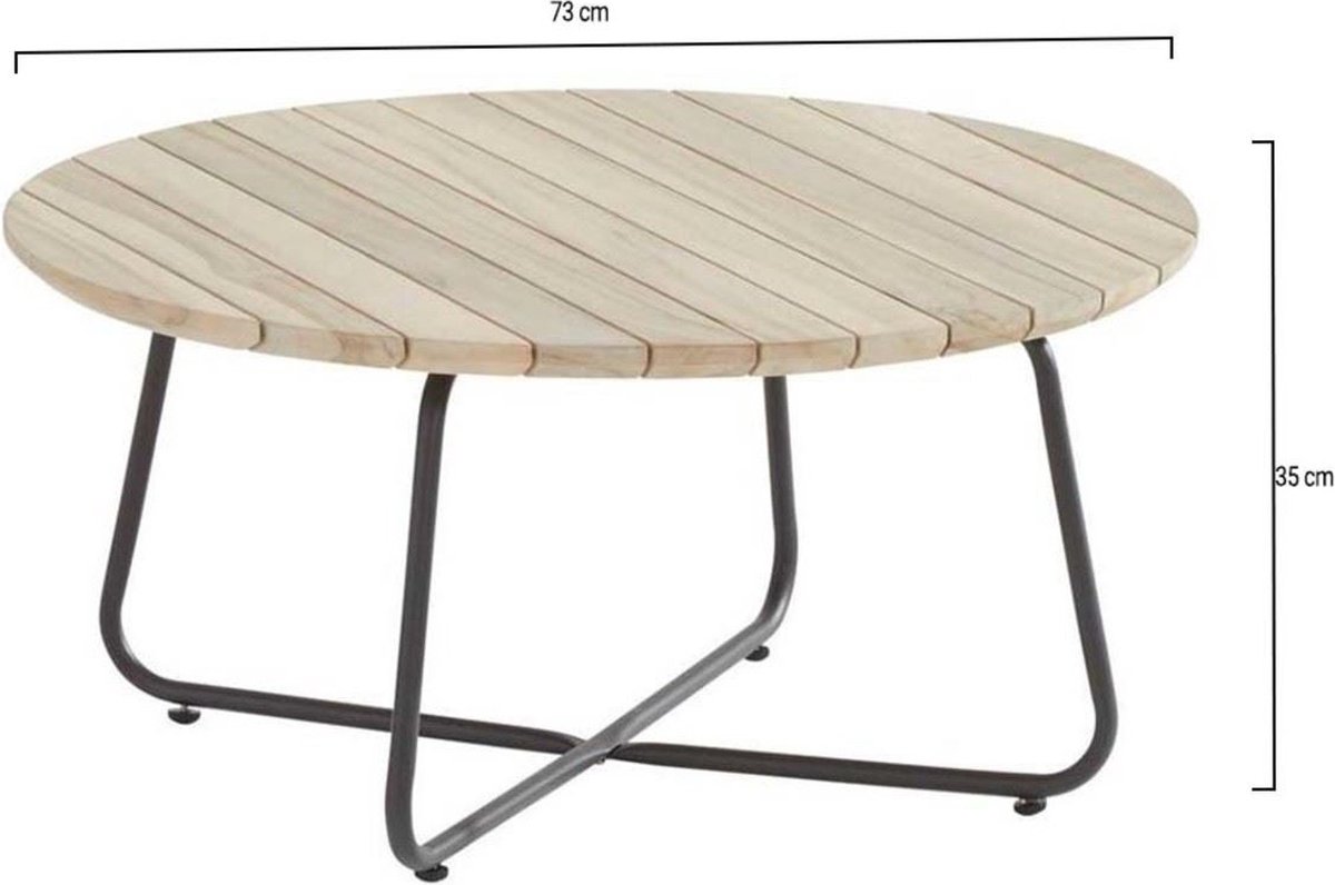 4 Seasons Outdoor Axel loungetafel Ø73 cm - teak