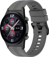 Strap-it Smartwatch bandje 22mm - Siliconen band geschikt voor Honor Watch GS 3 / Magic Watch 2 46mm - Samsung Galaxy Watch 1 46mm / Watch 3 45mm / Gear S3 - Polar Vantage M / Grit X - Xiaomi Watch S1 / S3 / Watch 2 Pro / Mi Watch - grijs