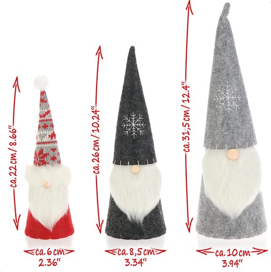 COM-FOUR® 2x Paire De Lutins De Noël Haut De Gamme Pour Décorations De Noël, Figurines Scandinaves Comme Décorations D'hiver, Tabourets D'angle Comme Décorations De Chambre Ou Cadeaux