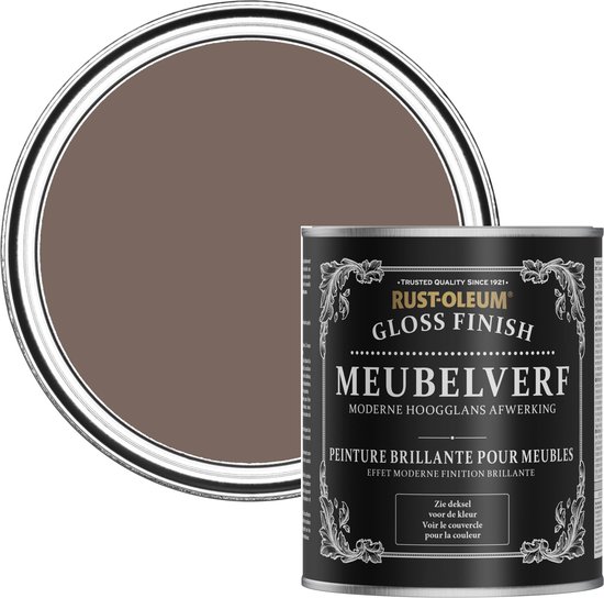 Foto: Rust oleum bruin meubelverf hoogglans oever 750ml