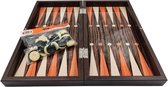 Kleine houten Backgammon koffer - Reiseditie - kleur ebbenhouten - Maat S 25cm - met sterke magnetische sluiting