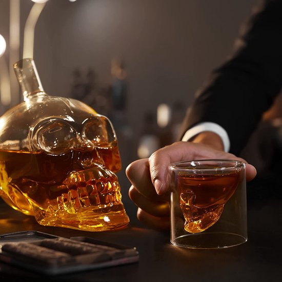 Kollea Whisky karaf set met granaatvormige borrelglazen, jubileumverjaardagscadeaus voor mannen die alles hebben, vakantie whiskygeschenken voor mannen, vader, echtgenoot, vriend en militaire kerst
