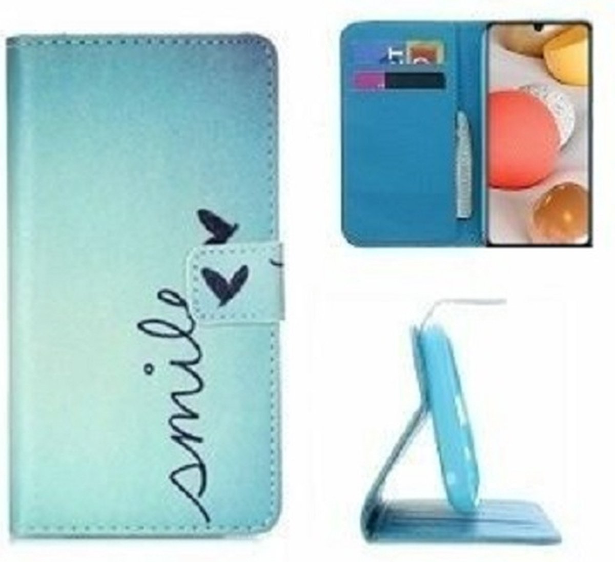 Samsung A42 Hoesje Met Pasjeshouder Bookcase Smile