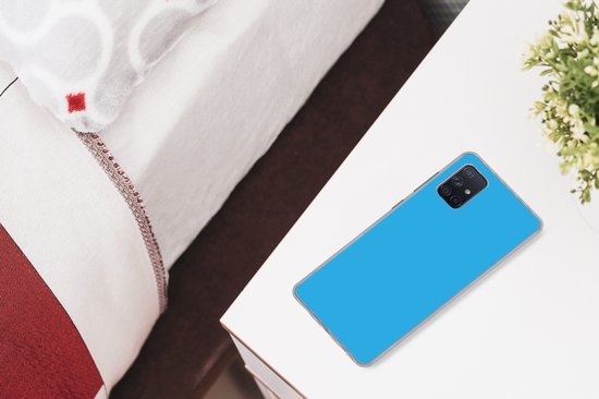 Telefoonhoesje Geschikt voor Samsung Galaxy A71 hoesje - Blauw - Licht - Kleuren - Siliconen Telefoonhoesje Telefoonhoesje