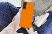 Geschikt voor Samsung Galaxy S21 FE hoesje - Oranje - Seizoenen - Herfst - Kleur - Siliconen Telefoonhoesje