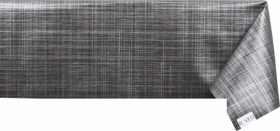 Raved Tafelzeil Linnen Look 140 cm x 250 cm - Donker Grijs - PVC -  Afwasbaar | bol.com