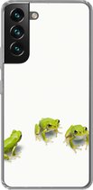 Geschikt voor Samsung Galaxy S22 hoesje - Kikker - Dieren - Groen - Siliconen Telefoonhoesje