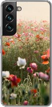Geschikt voor Samsung Galaxy S22 hoesje - Klaproos - Kleuren - Pastel - Siliconen Telefoonhoesje