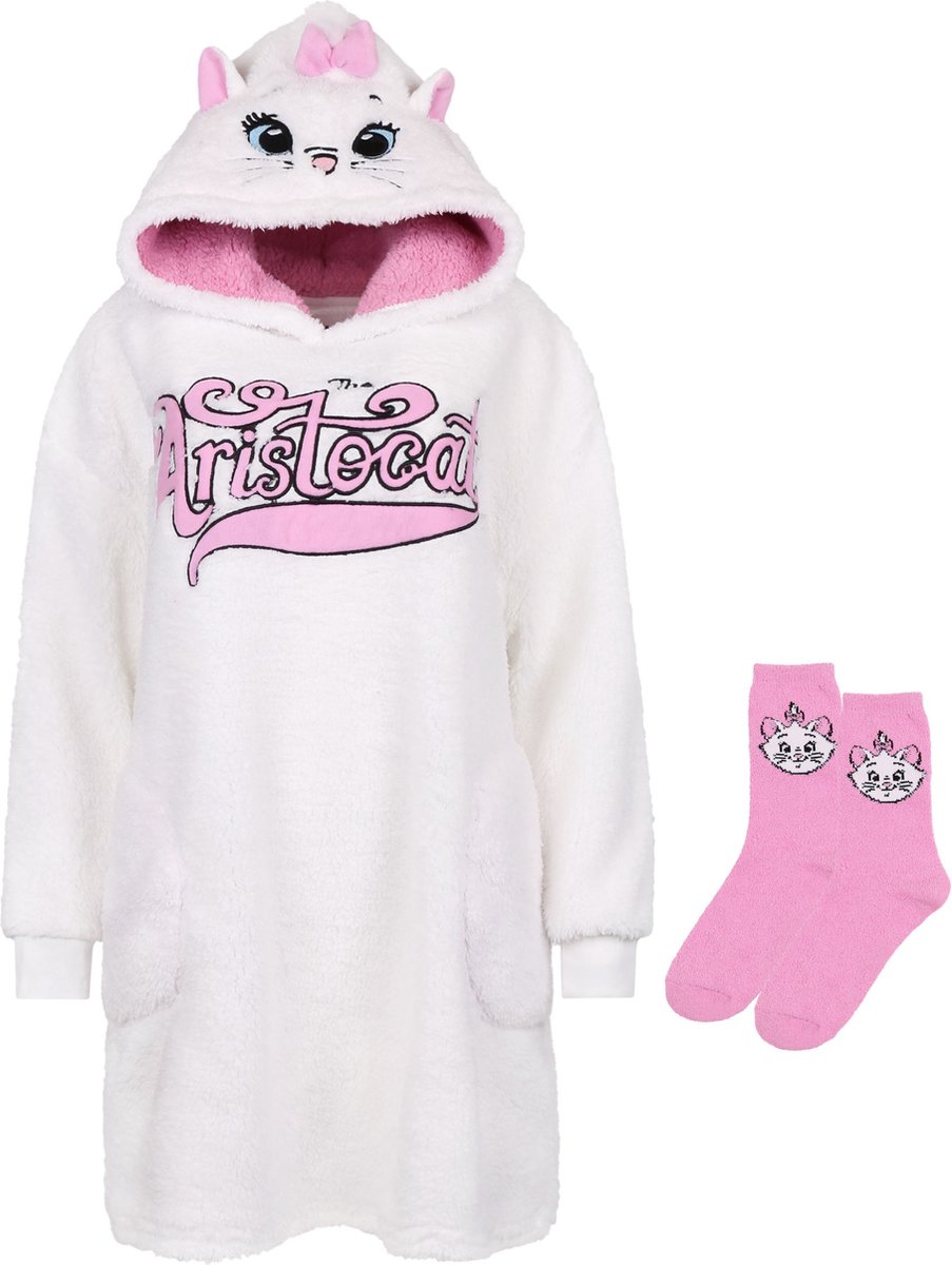 Marie Cat cadeauset voor dames, Sweatshirt/badjas/deken + sokken, Snuddy capuchon / S-M