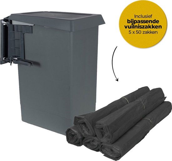 Poubelle Eleganca 15L avec sacs poubelles - poubelle extractible