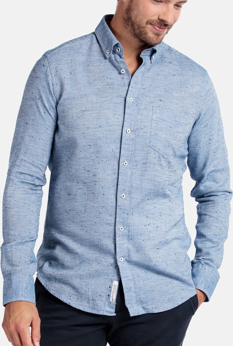Giordano Lange mouw Overhemd - 127802 Blauw (Maat: XXL)