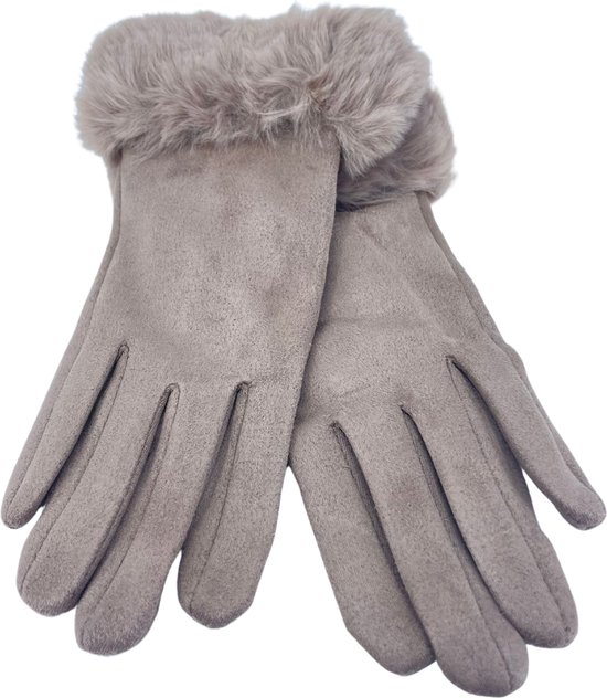 Winter Handschoenen - Dames - Verwarmde - 100% Viscose - Lichtbruin