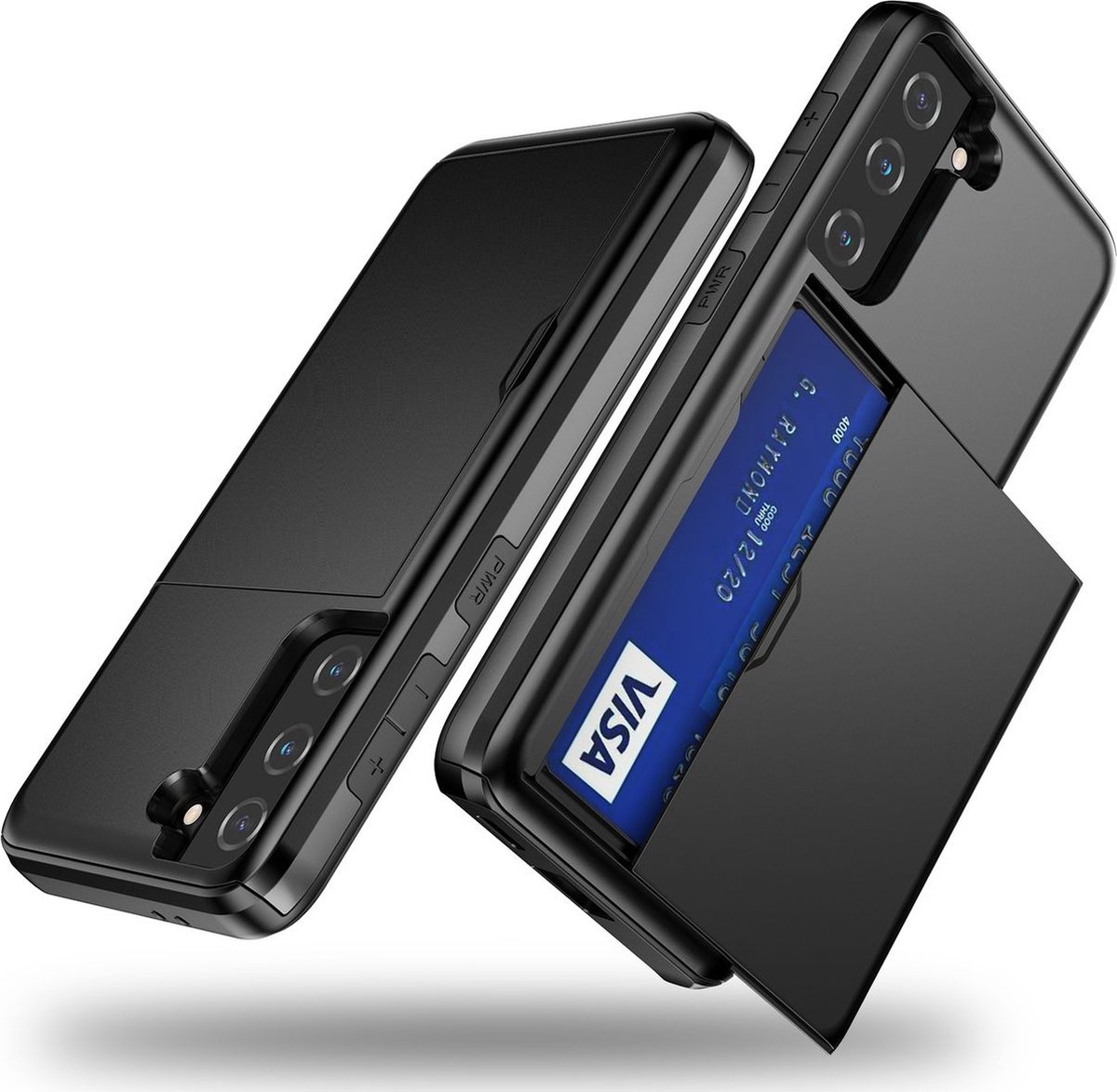Mobigear Hoesje geschikt voor Samsung Galaxy S21 Ultra Telefoonhoesje met Kaarthouder Hardcase | Mobigear Card Backcover Shockproof met Pasjeshouder | Kaarthouder voor 2 Pasjes | Hoesje voor Pinpas / OV Kaart / Rijbewijs | Schokbestendig Galaxy S21