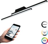 EGLO connect.z Fraioli-Z Smart Plafondlamp - 105,5 cm - Zwart/Wit - Instelbaar RGB & wit licht - Dimbaar - Zigbee