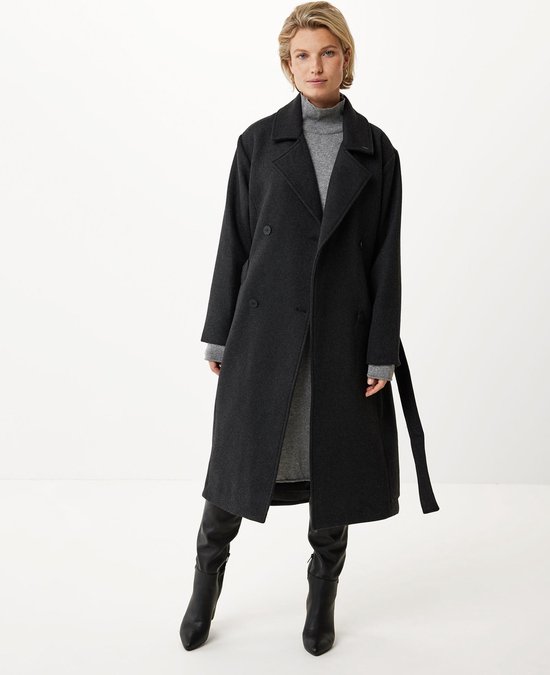 Mexx Trench Femme Oversize Double Boutonnage Aspect Wool Anthracite Mêlée |  bol.com