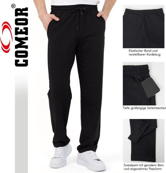 Comeor Sweatpants men - noir - 5XL - pantalon d'entraînement homme - Pantalon de sport long