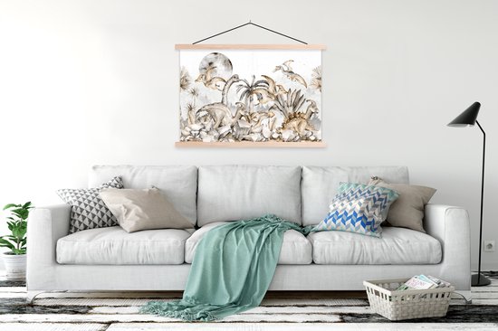 Schoolplaat kinderen - Muurdecoratie kinderkamer - Dino - Jungle - Natuur - Dieren - Kinderen - Schoolplaat safari - 120x80 cm