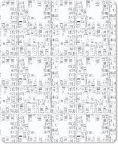 Muismat Groot - Stadskaart - Patronen - Zwart Wit - 30x40 cm - Mousepad - Muismat