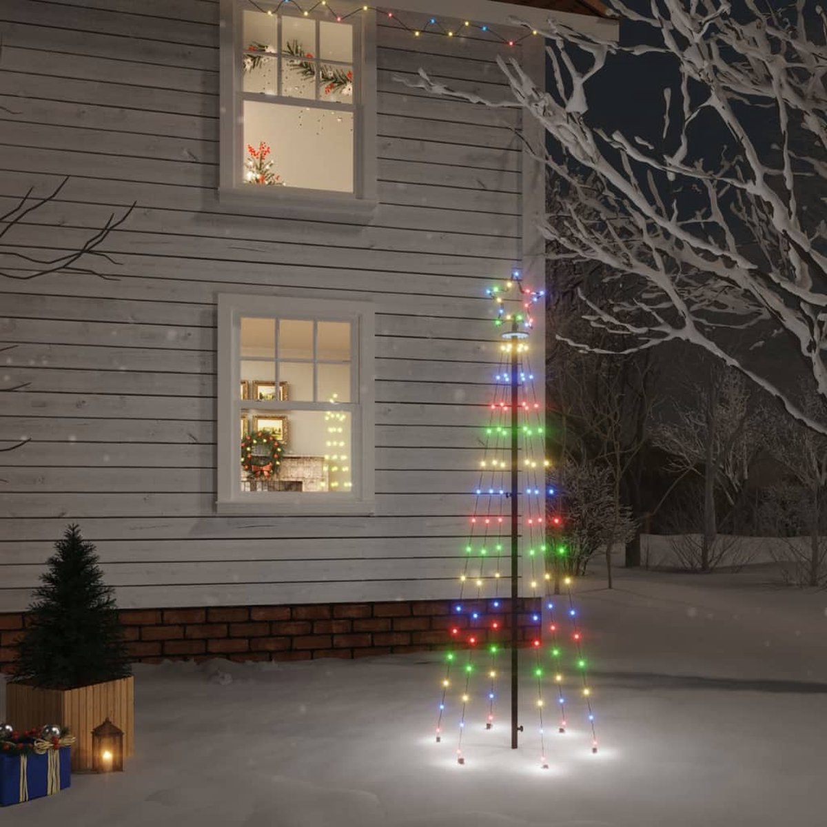 Prolenta Premium - Kerstboom met grondpin 108 LED's meerkleurig 180 cm