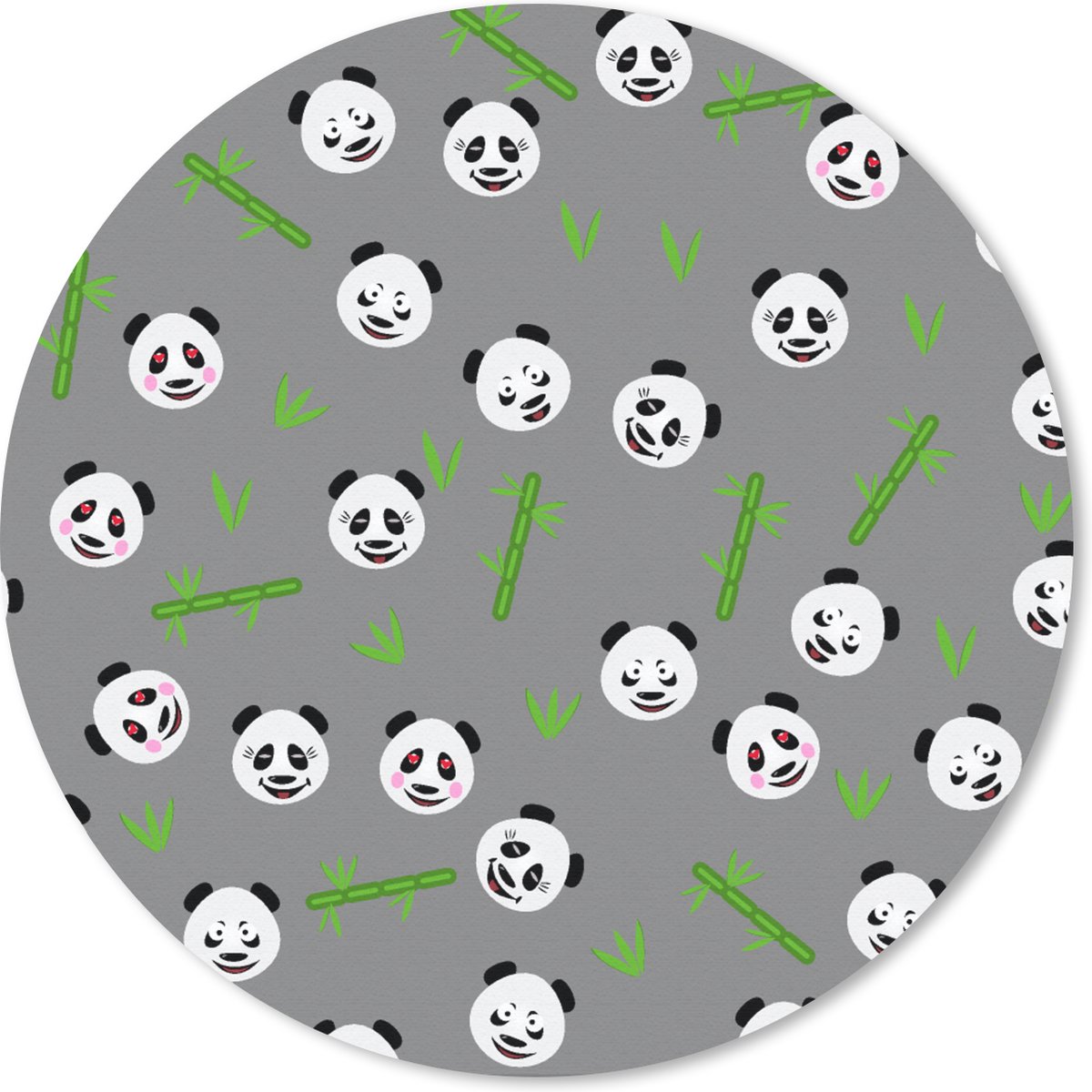 Muismat rond 50x50 cm - Mousepad Panda - Bamboe - Design - Ronde muismatten