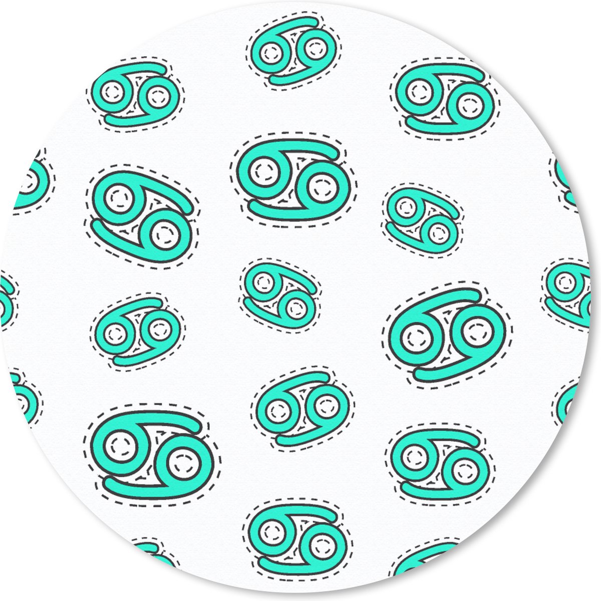 Muismat rond 20x20 cm - Mousepad Kreeft - Astrologie - Zodiac - Design - Ronde muismatten