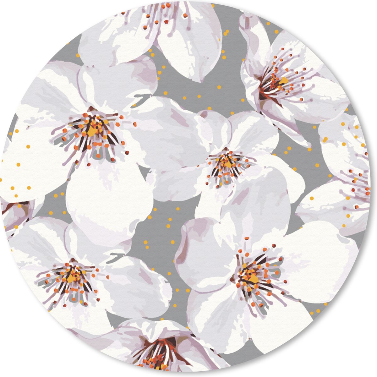 Muismat rond 40x40 cm - Mousepad Bloemen - Sakura - Patronen - Ronde muismatten