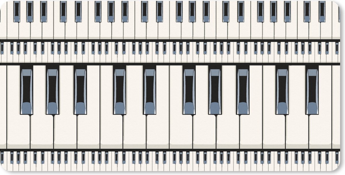 Bureauonderlegger - Piano - Patronen - Muziek - 60x30 - Muismat