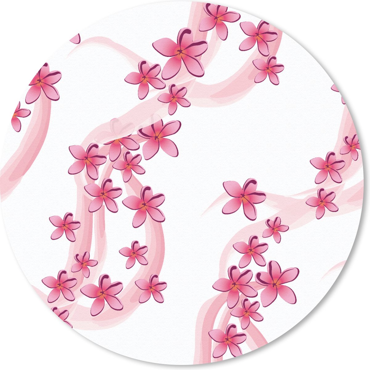 Muismat rond 50x50 cm - Mousepad Patronen - Sakura - Zen - Yoga - Ronde muismatten