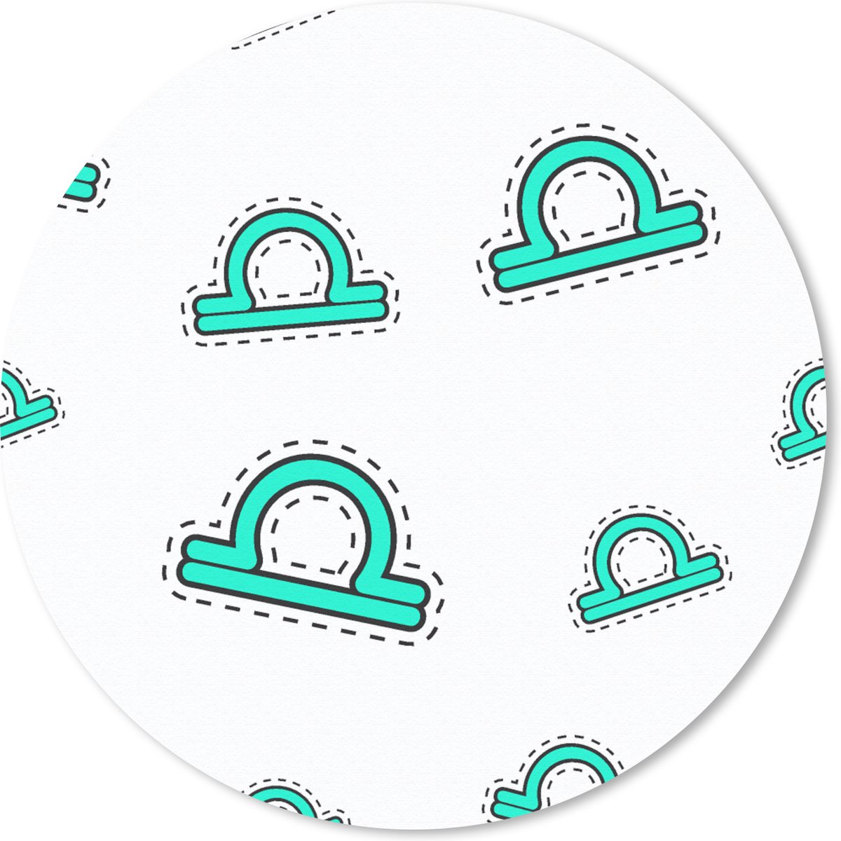 Muismat rond 40x40 cm - Mousepad Weegschaal - Zodiac - Astrologie - Ronde muismatten