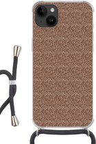 Telefoonhoesje Geschikt voorApple Iphone 14 Plus - Gezicht - Patronen - Abstract - Siliconen - Crossbody - Backcover met Koord - Telefoonhoesje met koord - Hoesje met touw