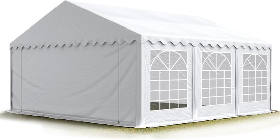 bewonderen dinosaurus Matron Partytent feesttent 5x6 m tuinpaviljoen -tent ca. 500 g/m² PVC zeil in wit  waterdicht | bol.com