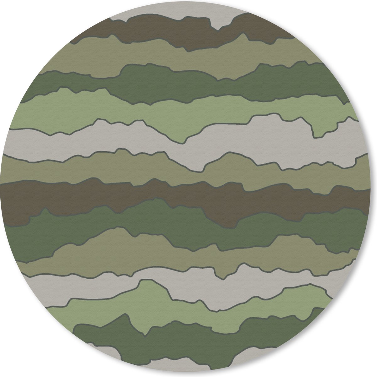 Muismat rond 20x20 cm - Mousepad Camouflage - Patronen - Leger - Ronde muismatten
