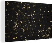 Canvas Schilderij Gouden vlokken op een zwarte achtergrond - 30x20 cm - Wanddecoratie