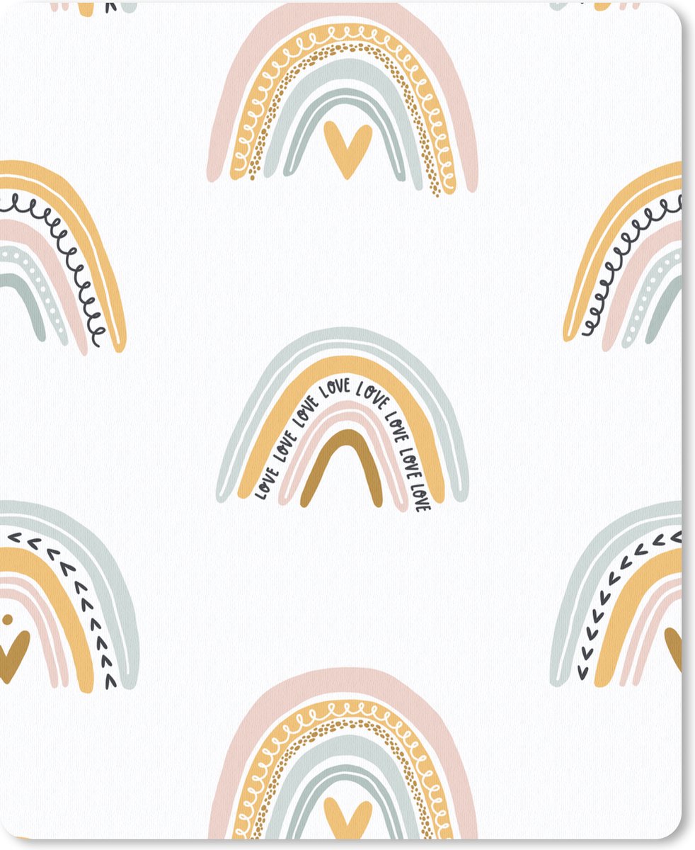 Muismat 19x23 cm - Mousepad Meisjes - Design - Regenboog - Kind - Muismatten