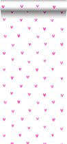 ESTAhome behang hartjes fuchsia roze - 138866 - 0,53 x 10,05 m