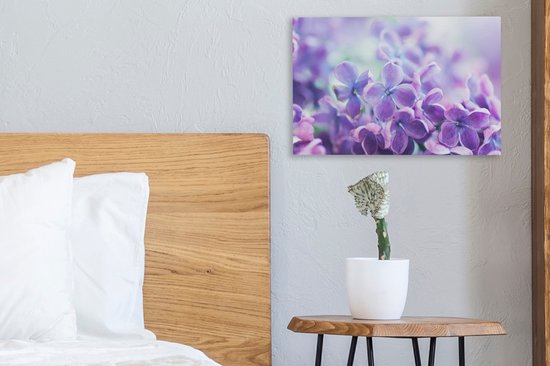 Gros plan d'un lilas violet 30x20 cm - petit - Tirage photo sur toile (Décoration murale salon / chambre) / Peintures Fleurs sur toile