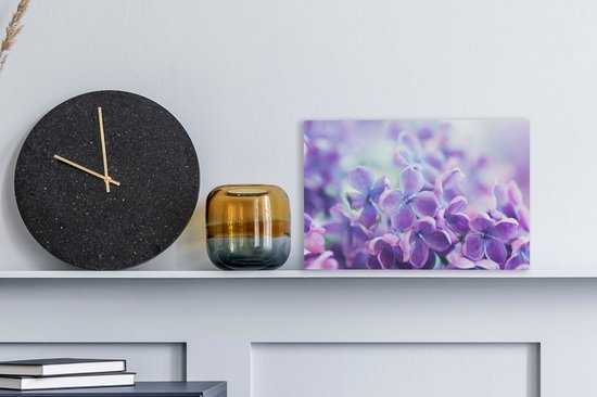Gros plan d'un lilas violet 30x20 cm - petit - Tirage photo sur toile (Décoration murale salon / chambre) / Peintures Fleurs sur toile
