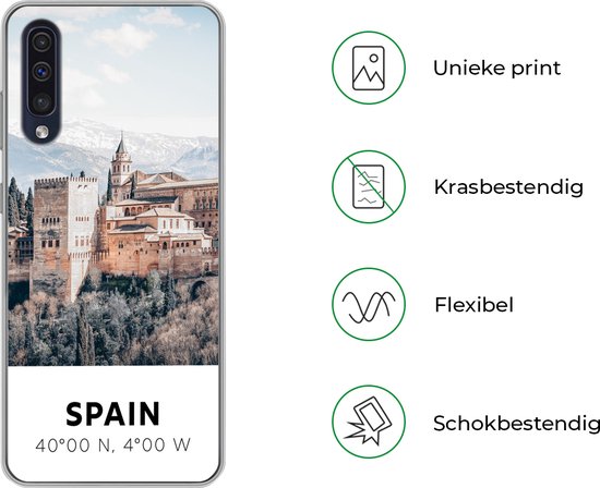 Coque Samsung Galaxy A50 - Espagne - Kasteel - Vintage - Été - Coque de téléphone en Siliconen