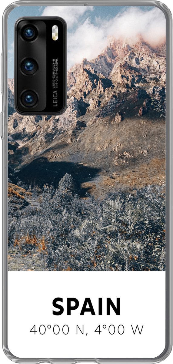 Telefoonhoesje Geschikt voor Huawei P40 hoesje - Spanje - Bergen - Zomer - Siliconen Telefoonhoesje Telefoonhoesje