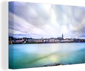 Canvas Schilderij Nijmegen - Skyline - Wolken - 30x20 cm - Wanddecoratie