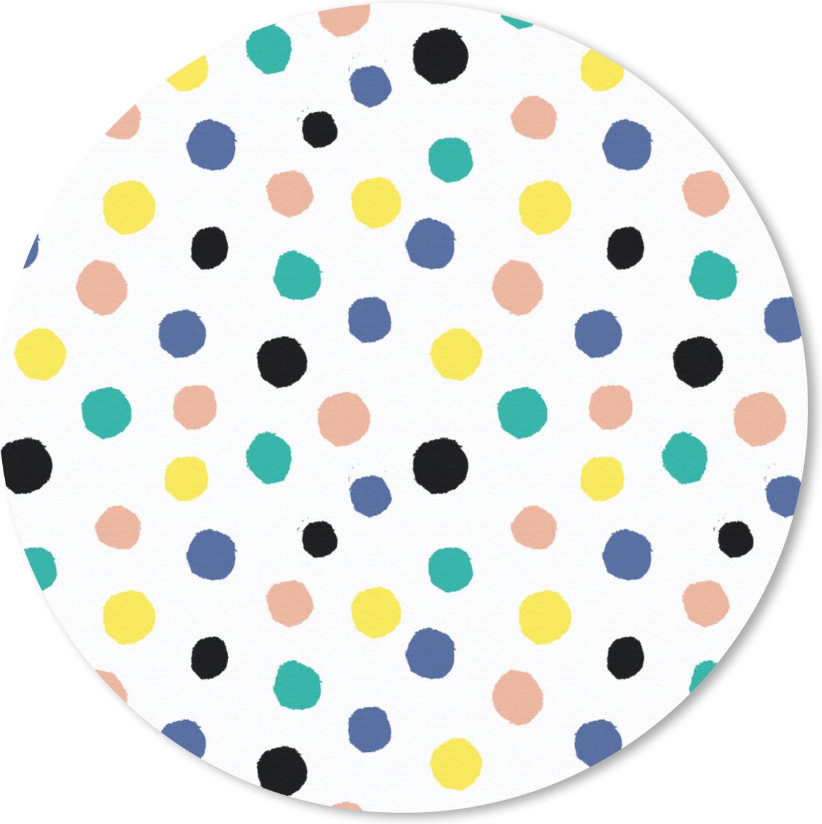 Muismat rond 30x30 cm - Mousepad Stippen - Patronen - Geel - Ronde muismatten