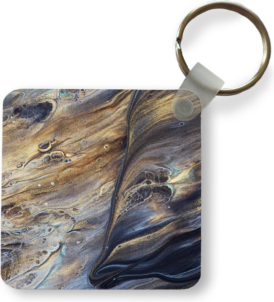 Sleutelhanger - Uitdeelcadeautjes - Marmer - Goud - Waterverf - Textuur - Marmerlook - Plastic