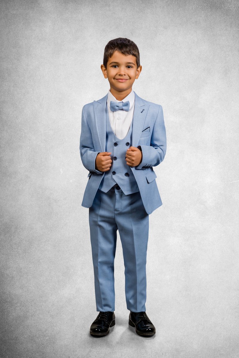 Lito Angels Kostuums & Blazers Tuxedo Smoking Pak Set van 5 Stuks Bruiloft Feest Formele Kleding Outfit voor Baby Jongens Maat 56 (Leeftijd -3 Maanden) Houtskool Grijs