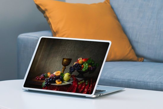 Laptop sticker - 11.6 inch - Rustiek - Tafel - Fruit - Stilleven - Beker - 30x21cm - Laptopstickers - Laptop skin - Cover