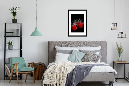 Cadre photo avec affiche - Paprika - Nature morte - Water - Rouge - 40x60 cm - Cadre pour affiche - Décorations de Noël - Décoration de Noël pour l'intérieur - Noël